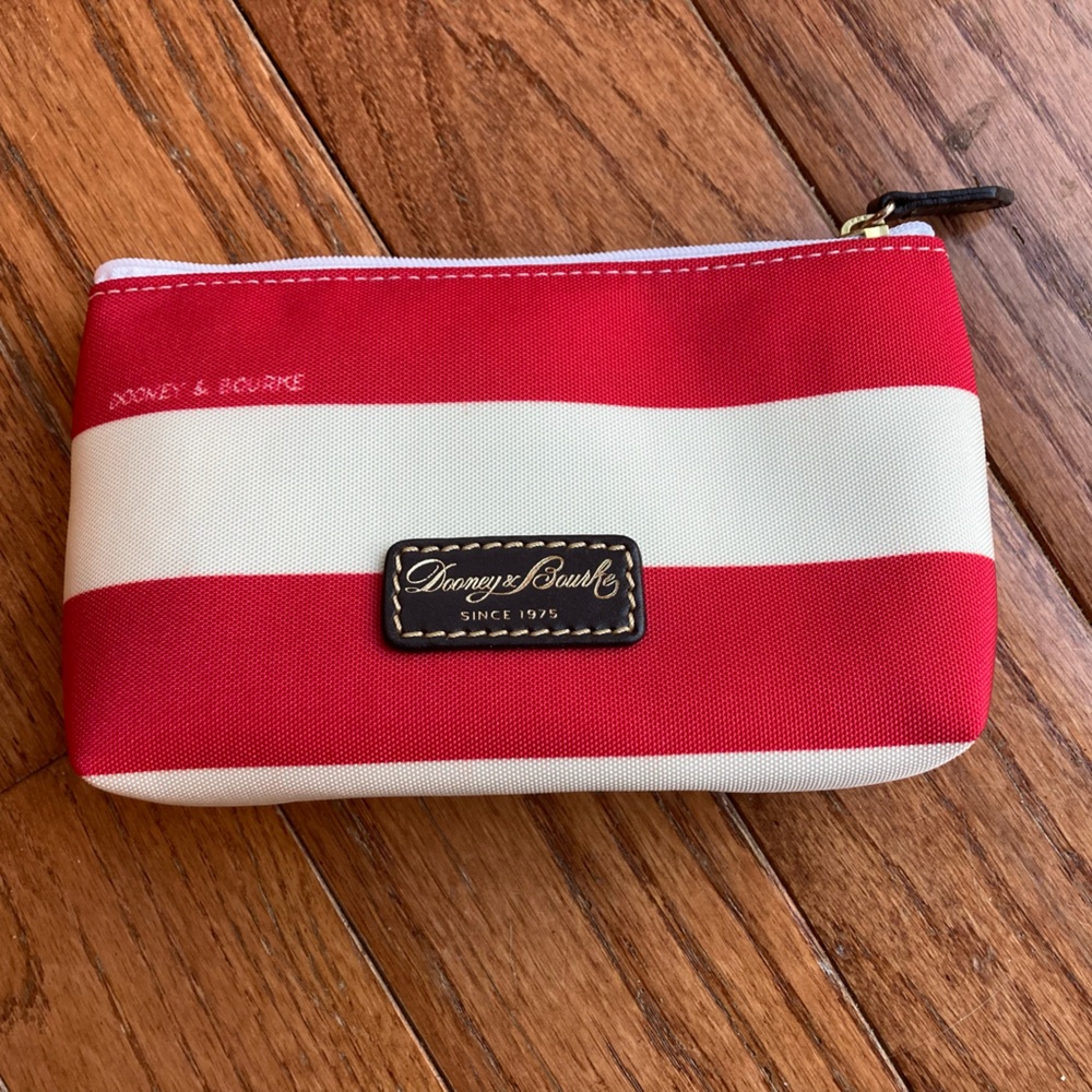 NWOT Dooney & Bourke Red Striped Cosmetic Bag